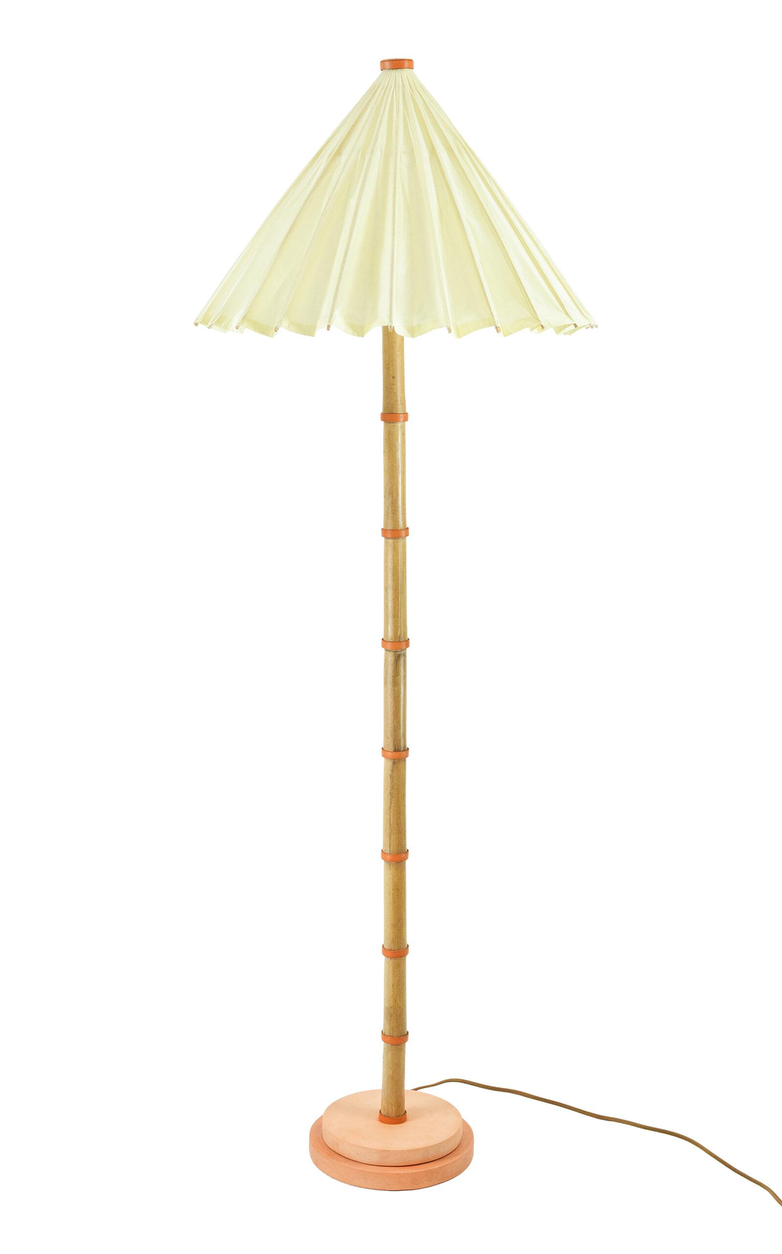 Tennant New York - Safari Lamp in Bamboo and Leather - Off-White - Moda Operandi by TENNANT NEW YORK