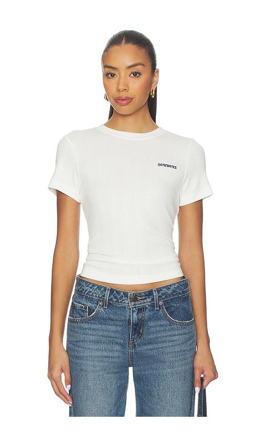 Terez x REVOLVE Cowboys Pointelle Baby Tee in White by TEREZ