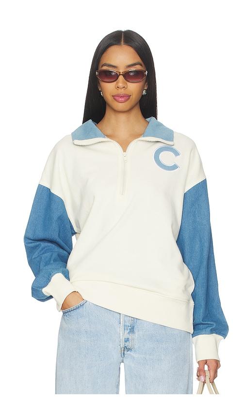 Terez x REVOLVE Cubs Denim Quarter Zip in Yellow by TEREZ