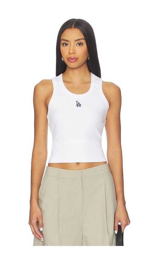 Terez x REVOLVE Dodgers Scoop Neck Rib Tank Top in White by TEREZ