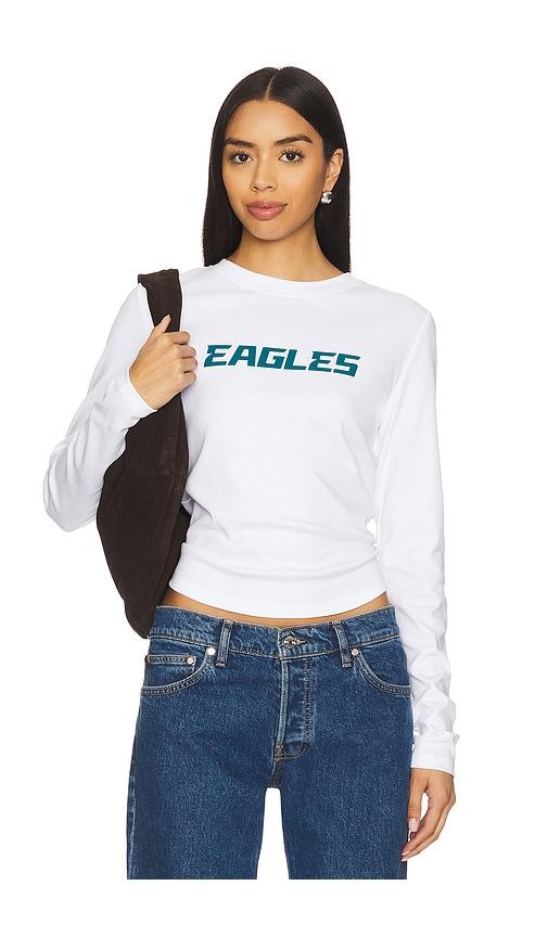 Terez x REVOLVE Eagles Long Sleeve Baby Tee in White by TEREZ