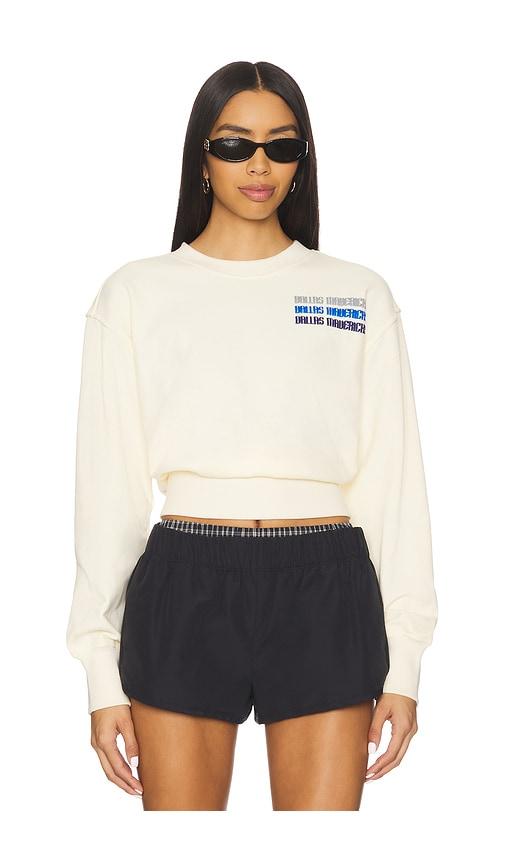 Terez x REVOLVE Mavericks Puff Sleeve Crop Sweater in Cream by TEREZ