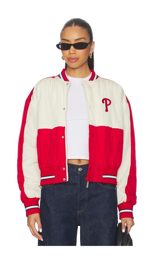 Terez x REVOLVE Phillies Crop Bomber in Red,White by TEREZ