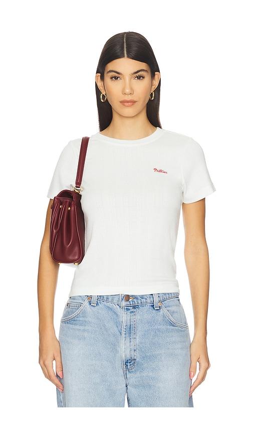 Terez x REVOLVE Phillies Pointelle Baby Tee in White by TEREZ
