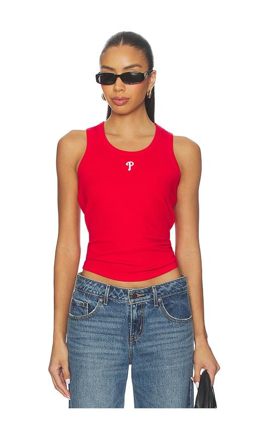 Terez x REVOLVE Phillies Scoop Neck Rib Tank Top in Red by TEREZ