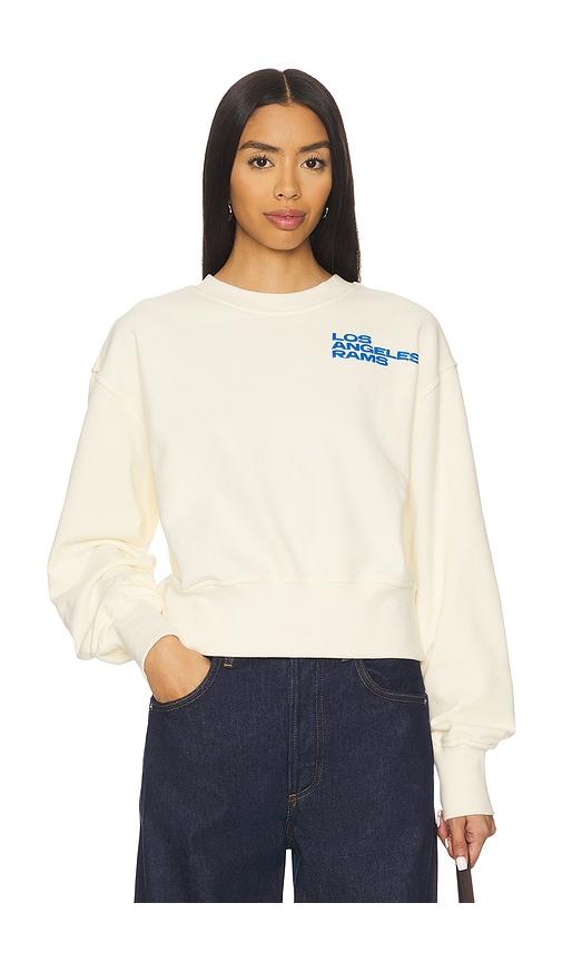 Terez x REVOLVE Rams Puff Sleeve Crop Sweater in Cream by TEREZ