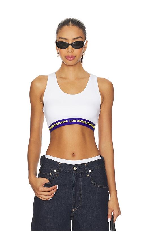 Terez x REVOLVE Rams Rib Logo Elastic Bra in White by TEREZ