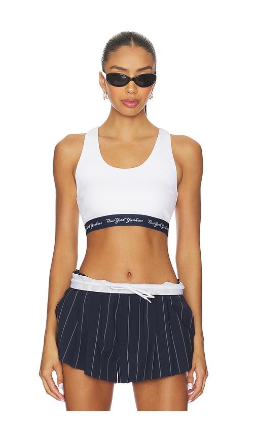 Terez x REVOLVE Yankees Rib Logo Elastic Bra in White by TEREZ