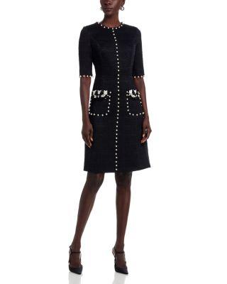 Boucl&eacute; Embellished Dress by TERI JON BY RICKIE FREEMAN