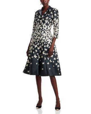 Butterfly Button Front Dress by TERI JON BY RICKIE FREEMAN