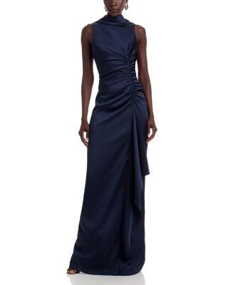 Charmeuse Roll Collar Gown by TERI JON BY RICKIE FREEMAN