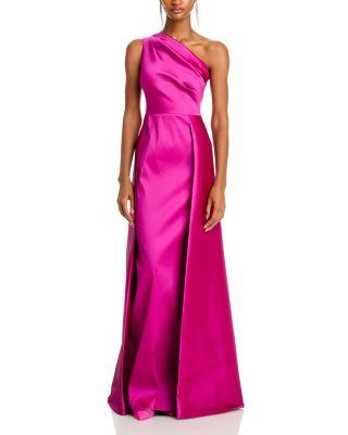 Crepe One Shoulder Gown by TERI JON BY RICKIE FREEMAN