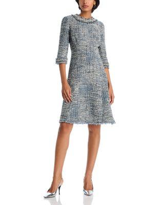 Embellished Tweed Dress by TERI JON BY RICKIE FREEMAN