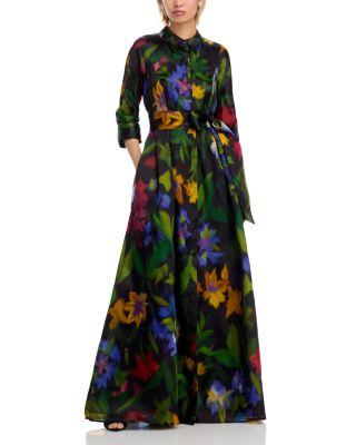 Floral Print Organza Gown by TERI JON BY RICKIE FREEMAN