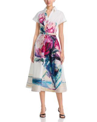 Floral Print Shirt Dress by TERI JON BY RICKIE FREEMAN