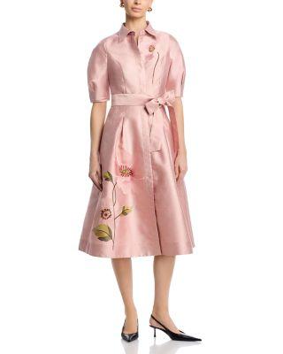 Jacquard Embroidered Shirtdress by TERI JON BY RICKIE FREEMAN