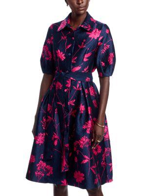 Jacquard Puff Sleeve Dress by TERI JON BY RICKIE FREEMAN