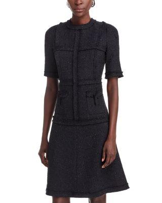 Metallic Tweed Geo Stripe Dress by TERI JON BY RICKIE FREEMAN