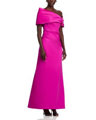Mikado Asymmetric Gown by TERI JON BY RICKIE FREEMAN