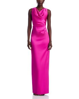 Mikado Criss Cross Bodice Ruched Tank Gown by TERI JON BY RICKIE FREEMAN