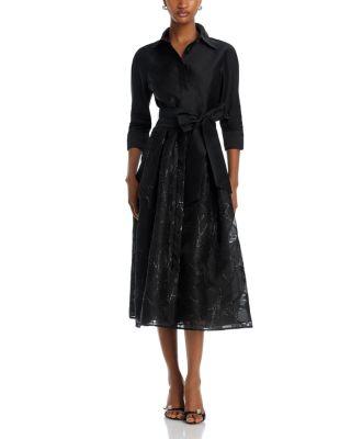 Mixed Media Shirt Dress by TERI JON BY RICKIE FREEMAN