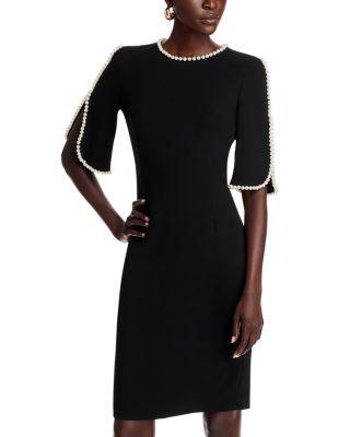 Pearl Trim Sheath Dress by TERI JON BY RICKIE FREEMAN