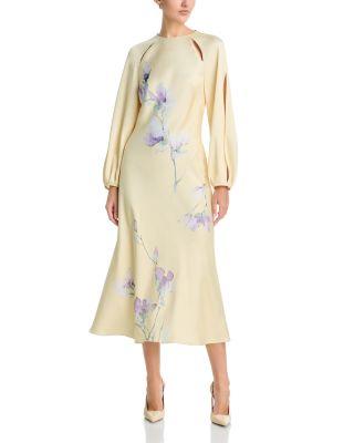 Satin Slit Sleeve Dress by TERI JON BY RICKIE FREEMAN