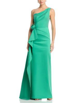 Taffeta One Shoulder Gown by TERI JON BY RICKIE FREEMAN