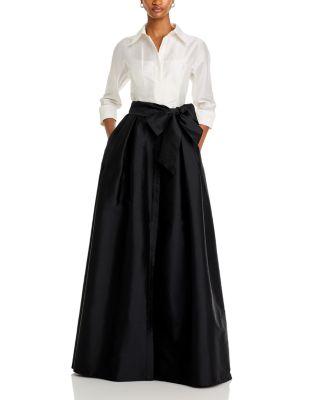 Taffeta Shirt Gown by TERI JON BY RICKIE FREEMAN