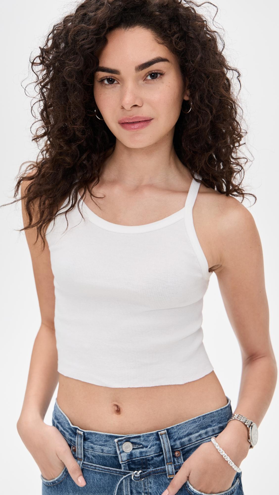 Cropped Rib Tank Ivory by ÉTERNE
