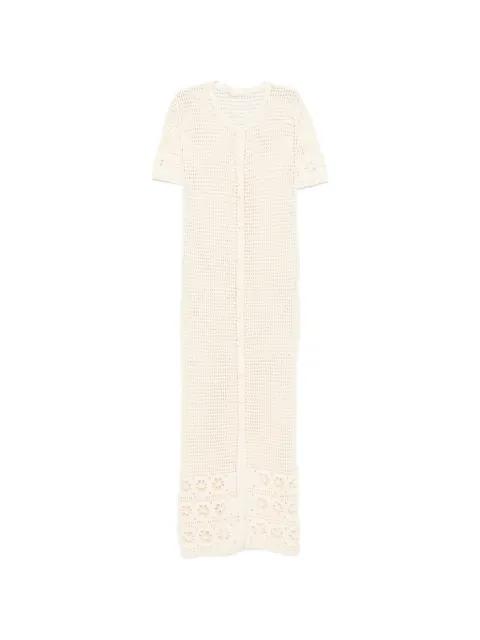 crochet-knit floral-detail maxi dress by TERRY PUESTO