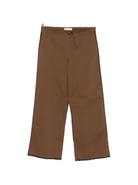 whipstitch-trim palazzo pants by TERRY PUESTO