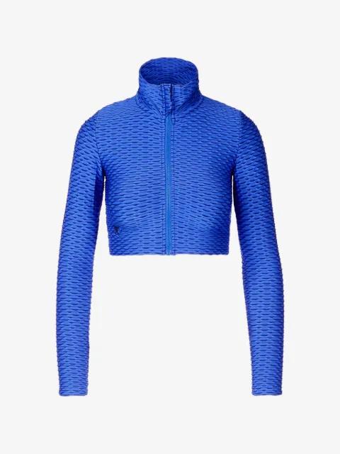 3D texture zip-up cropped performance jacket by TESSITURA