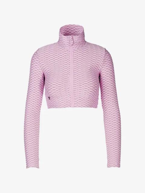 3D-textured cropped long-sleeve T-shirt by TESSITURA