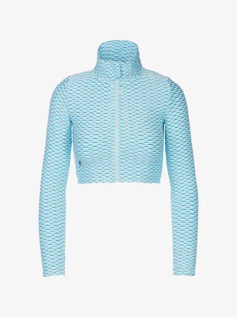 3D-textured cropped performance jacket by TESSITURA