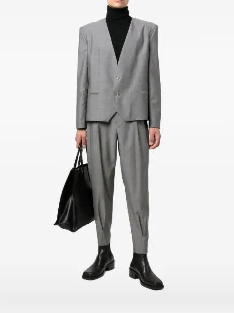 Minimal lapelless blazer by TESSITURA
