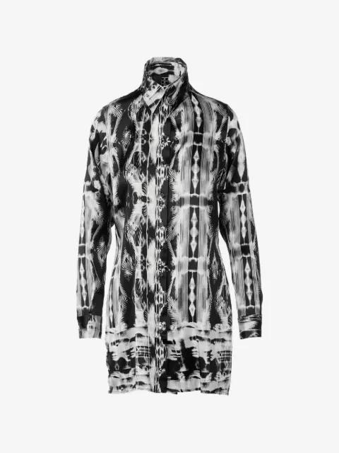 Swarovski crystal-embellished faces-print mini dress by TESSITURA
