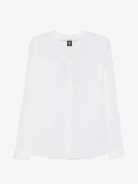 V-neck button-down shirt by TESSITURA