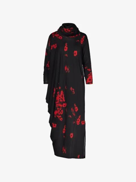asymmetric hoodied maxi dress by TESSITURA