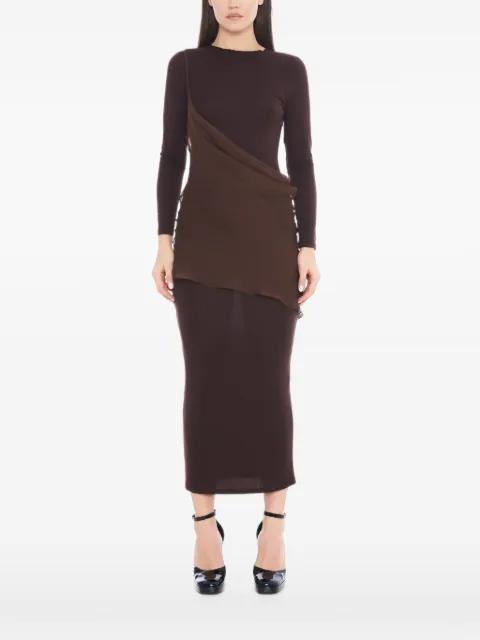 asymmetric long-sleeve maxi dress (set of two) by TESSITURA