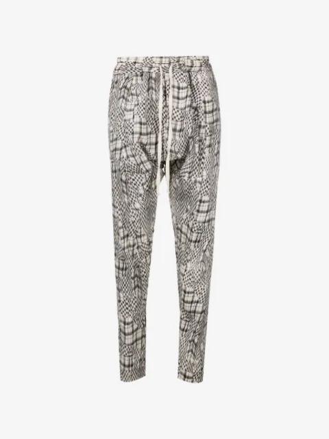 check-pattern low-crotch trousers by TESSITURA