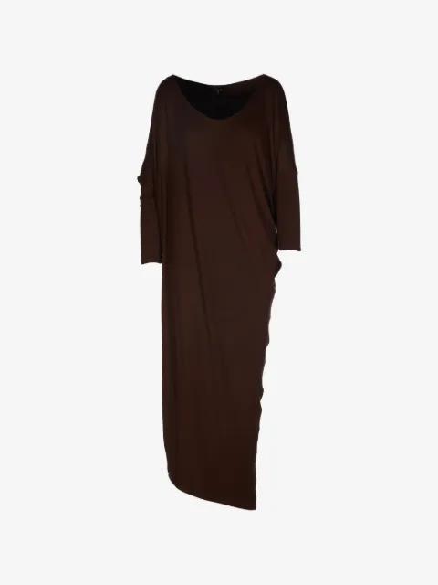 draped-asymmetric maxi dress by TESSITURA