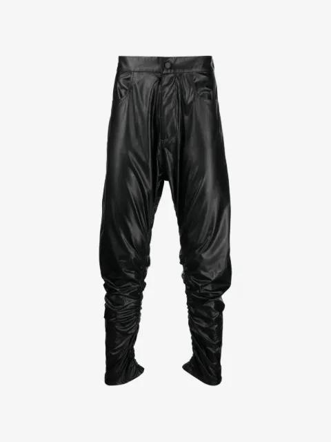leather-effect drop-crotch trousers by TESSITURA