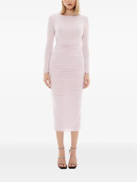 long-sleeve wrinkled midi dress by TESSITURA