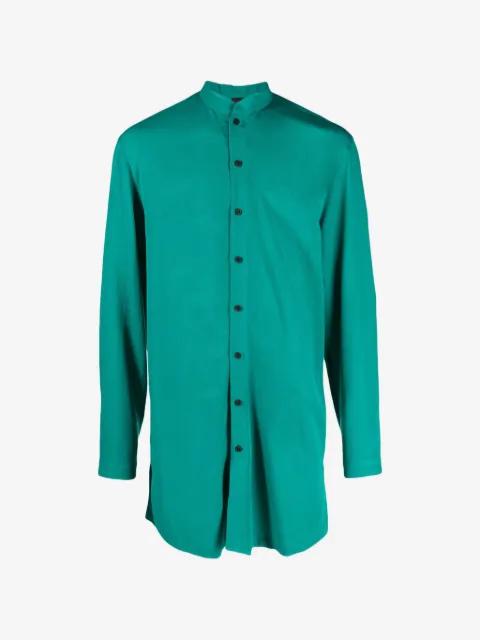mandarin-collar long-sleeve shirt by TESSITURA