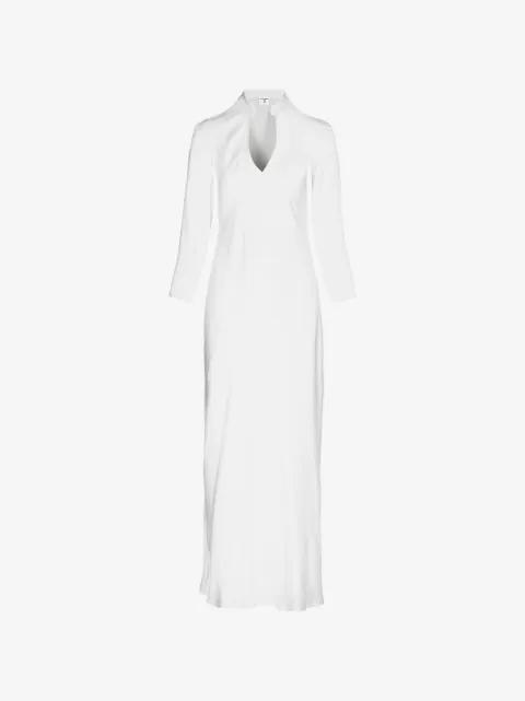 mandarin-collar maxi dress by TESSITURA