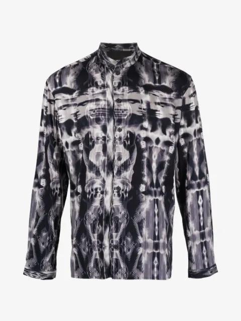 mandarin-collar shirt by TESSITURA