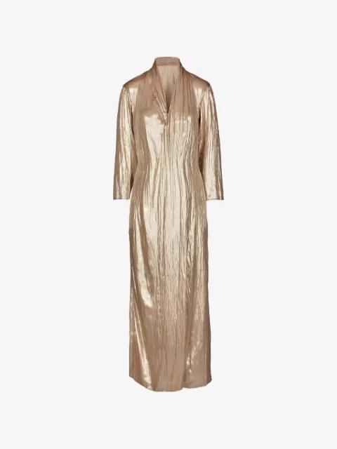 metallic-effect maxi dress by TESSITURA