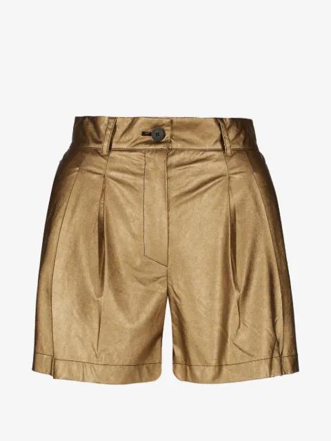 metallic-effect tailored shorts by TESSITURA
