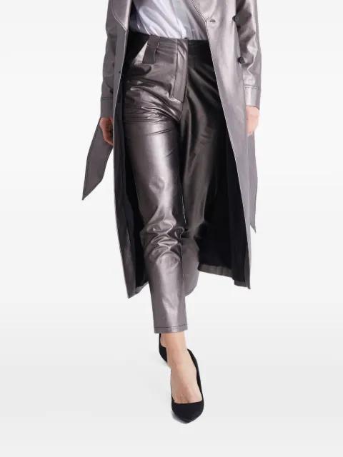 metallic-effect tapered trousers by TESSITURA